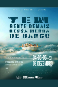 Cartaz tem gente demais nessa merda de barco